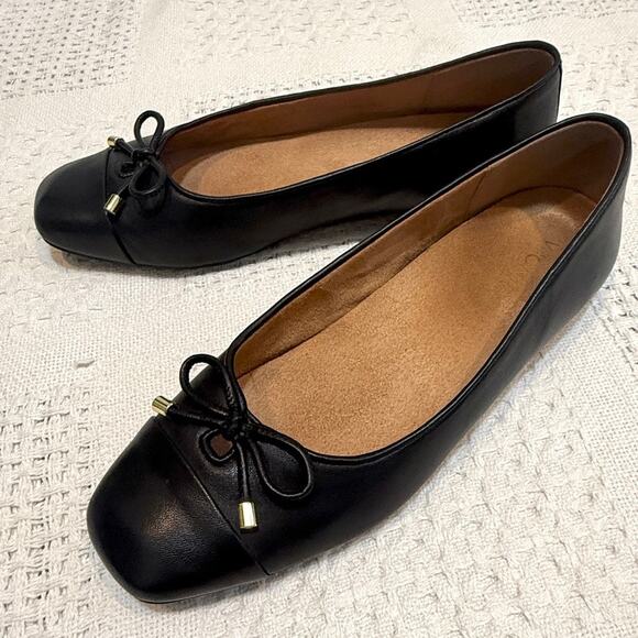 Vionic Klara 10 orthotic leather bow detail ballet flats 3046 - Picture 6 of 10